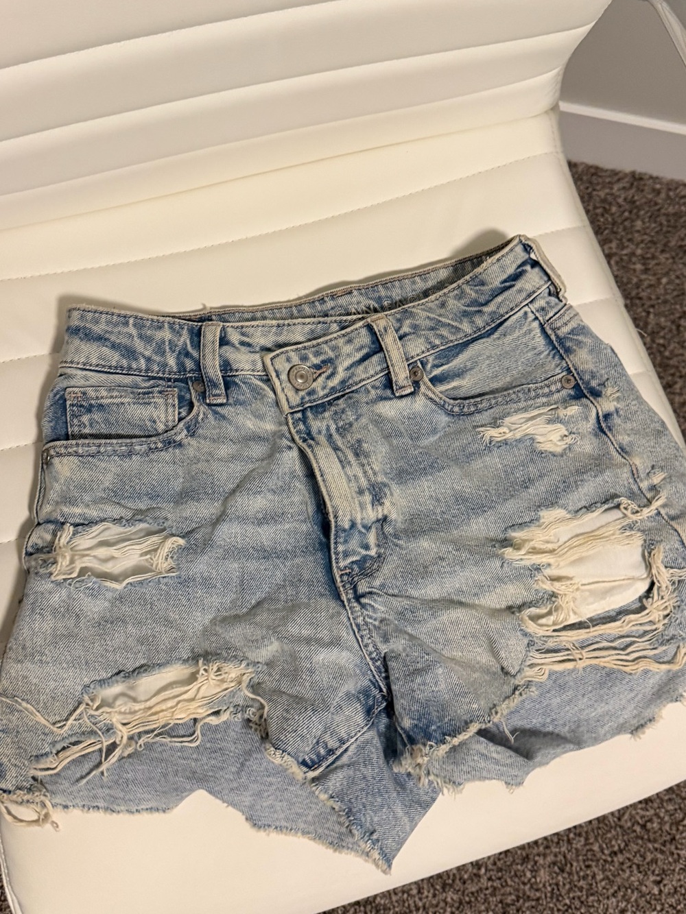 American Eagle Cross Waist Strigid Denim Shorts